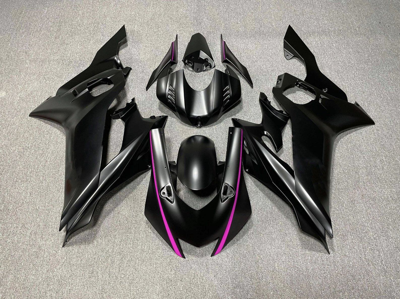 YAMAHA R6 Fairings (2017-2022) Matte Black, Pink at KingsMotorcycleFairings.com