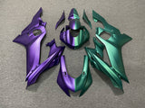 YAMAHA R6 Fairings (2017-2022) Matte Purple, Matte Green Split at KingsMotorycleFairings.com