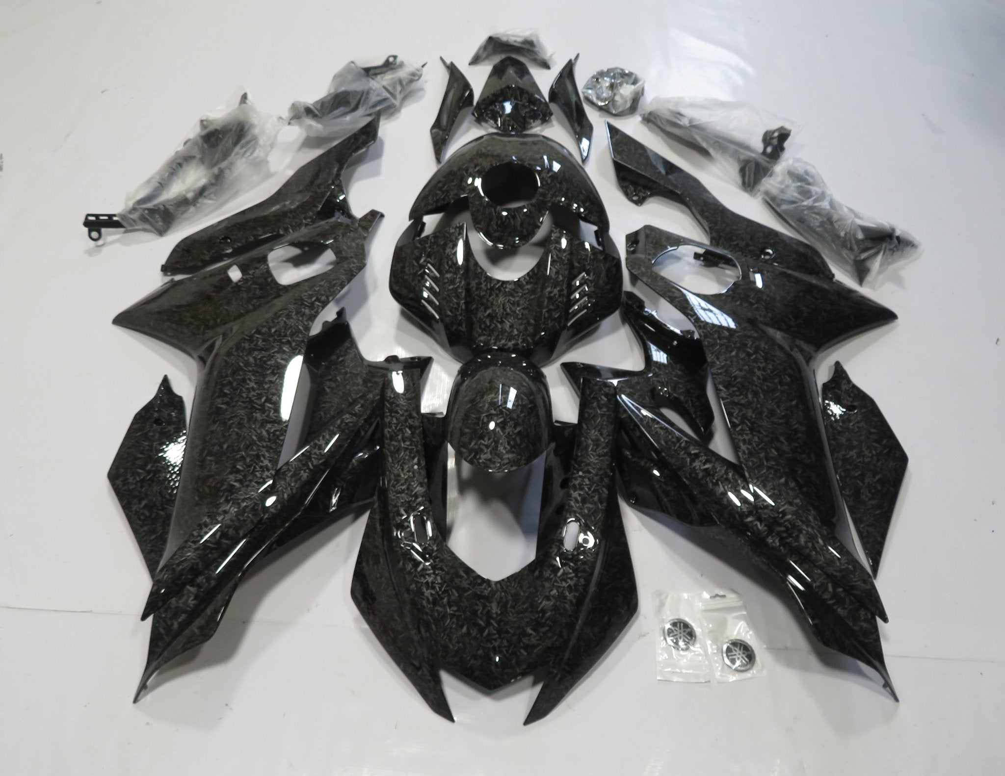 YAMAHA YZF-R6 (2017-2022) Faux Forged Carbon Fiber Fairings at KingsMotorcycleFairings.com