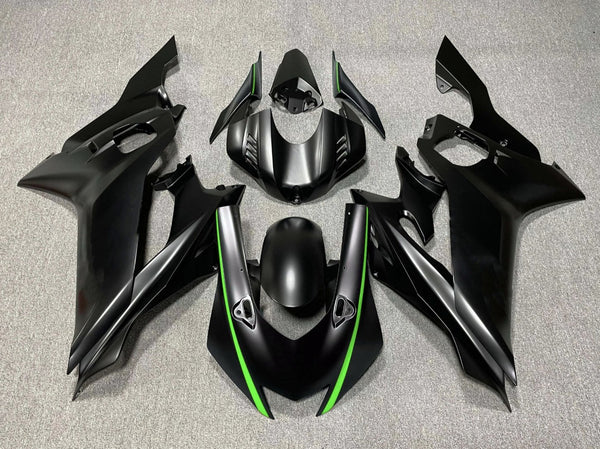 YAMAHA YZF-R6 (2017-2022) Matte Black, Green Fairings at KingsMotorcycleFairings.com