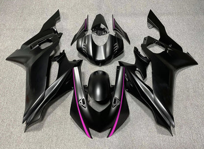 YAMAHA YZF-R6 (2017-2022) Matte Black, Pink Fairings at KingsMotorcycleFairings.com