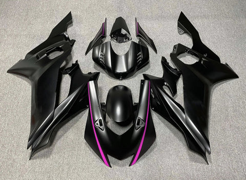 YAMAHA YZF-R6 (2017-2022) Matte Black, Pink Fairings at KingsMotorcycleFairings.com