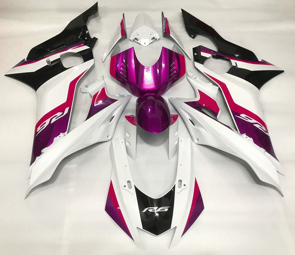 YAMAHA YZF-R6 (2017-2022) White, Pink, Black Fairings at KingsMotorcycleFairings.com