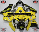 Yellow and Black Repsol Fairing Kit for a 2003 and 2004 Honda CBR600RR motorcycle