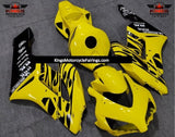 Yellow and Black Tribal Fairing Kit for a 2004 and 2005 Honda CBR1000RR motorcycle