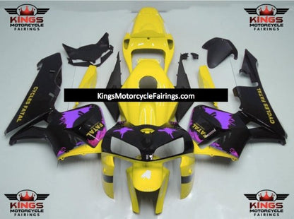 Honda CBR600RR (2005-2006) Yellow, Black & Purple Splatter Fairings