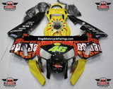 Yellow, Black and Orange Rossi Fairing Kit for a 2005 and 2006 Honda CBR600RR motorcycle