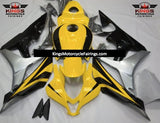 Yellow, Black and Silver Fairing Kit for a 2007 and 2008 Honda CBR600RR motorcycle