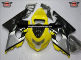 Yellow, Black and Silver Fairing Kit for a 2004 & 2005 Suzuki GSX-R600 motorcycle