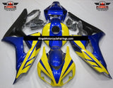 Yellow, Blue and Matte Black Fairing Kit for a 2006 & 2007 Honda CBR1000RR motorcycle