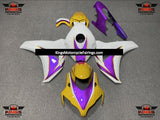 Yellow, Purple and White Fairing Kit for a 2008, 2009, 2010 & 2011 Honda CBR1000RR motorcycle