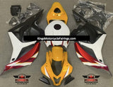 Yellow, White, Red and Matte Black Fairing Kit for a 2009, 2010, 2011 & 2012 Honda CBR600RR motorcycle