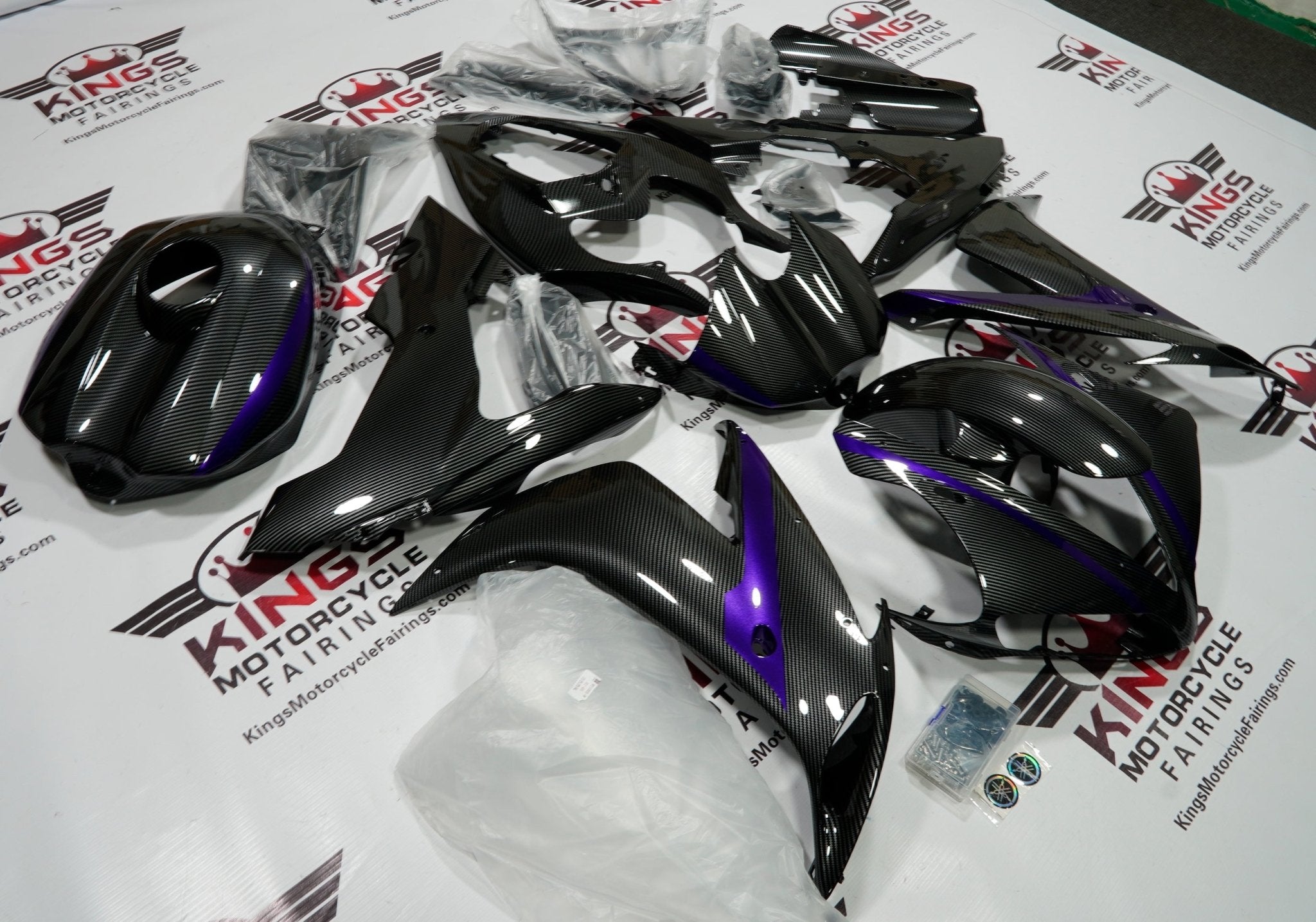 Yamaha R1 Fairings (2004-2006) Faux Carbon Fiber, Purple