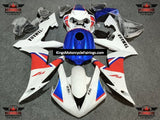 Yamaha YZF-R1 (2004-2006) White, Blue & Red Race Fairings - KingsMotorcycleFairings.com