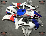 White, Blue and Red Race Fairing Kit for a 2004, 2005 & 2006 Yamaha YZF-R1 motorcycle - KingsMotorcycleFairings.com