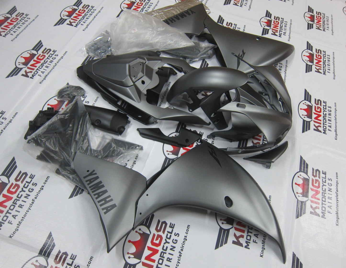 Yamaha YZF-R1 (2009-2011) Matte Gray & Black Fairings at KingsMotorcycleFairings.com