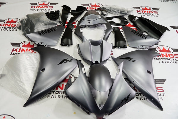 Yamaha YZF-R1 (2012-2014) Matte Gray & Black Fairings at KingsMotorcycleFairigns.com