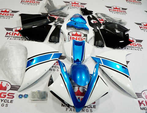 Yamaha YZF-R1 (2012-2014) White, Light Blue & Black Fairings