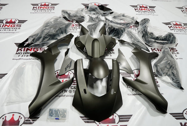 Yamaha YZF-R1 (2015-2019) Matte Gray, Black Fairings at KingsMotorcycleFairings.com