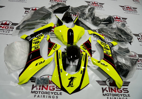 Yamaha YZF-R1 (2015-2019) Neon Yellow, Black & Red Fairings at KingsMotorcycleFairings.com