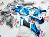 Blue, White and Faux Carbon Fiber Fairing Kit for a 2015, 2016, 2017, 2018 & 2019 Yamaha YZF-R1 motorcycle