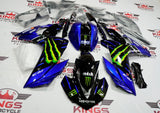 Blue, Black and Green Monster Fairing Kit for a Yamaha YZF-R3 2015, 2016, 2017 & 2018 motorcycle by KingsMotorcycleFairings.com