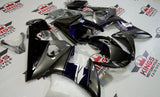 Silver, Dark Blue, Black and White Fairing Kit for a 2003 & 2004 Yamaha YZF-R6 motorcycle