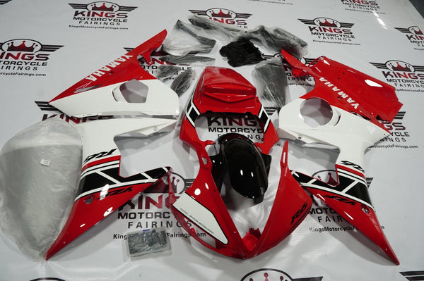 Yamaha YZF-R6 (2005) Red, Black & White Fairings at KingsMotorcycleFairings.com