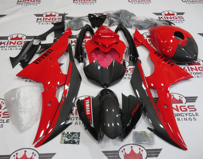 Yamaha YZF-R6 (2008-2016) Faux Carbon Fiber, Red & Black Fairings