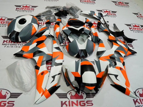 Yamaha YZF-R6 (2008-2016) Matte White, Neon Orange, Black & Gray Camouflage Fairings - KingsMotorcycleFairings.com