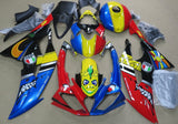 Red, Blue, Yellow and Black Shark Teeth Fairing Kit for a 2008, 2009, 2010, 2011, 2012, 2013, 2014, 2015 & 2016 Yamaha YZF-R6 motorcycle