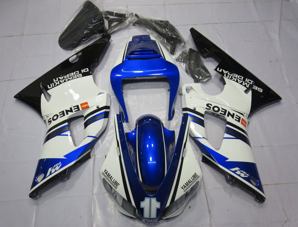 Yamaha R1 FairingKit (1998-1999) White, Blue, Black Eneos at KingsMotorcycleFairings.com