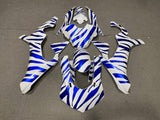 Yamaha R1 Fairing Set (2020-2025) White, Blue Zebra at KingsMotorcycleFairings.com