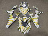 Yamaha R1 Fairing Set (2020-2025) White, Gold Zebra at KingsMotorcycleFairings.com