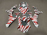 Yamaha R1 Fairing Set (2020-2025) White, Red Zebra at KingsMotorcycleFairings.com