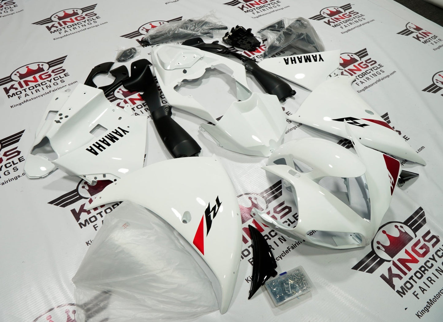 Yamaha R1 Fairings (2009-2011) White, Black, Red at KingsMotorcycleFairings.com
