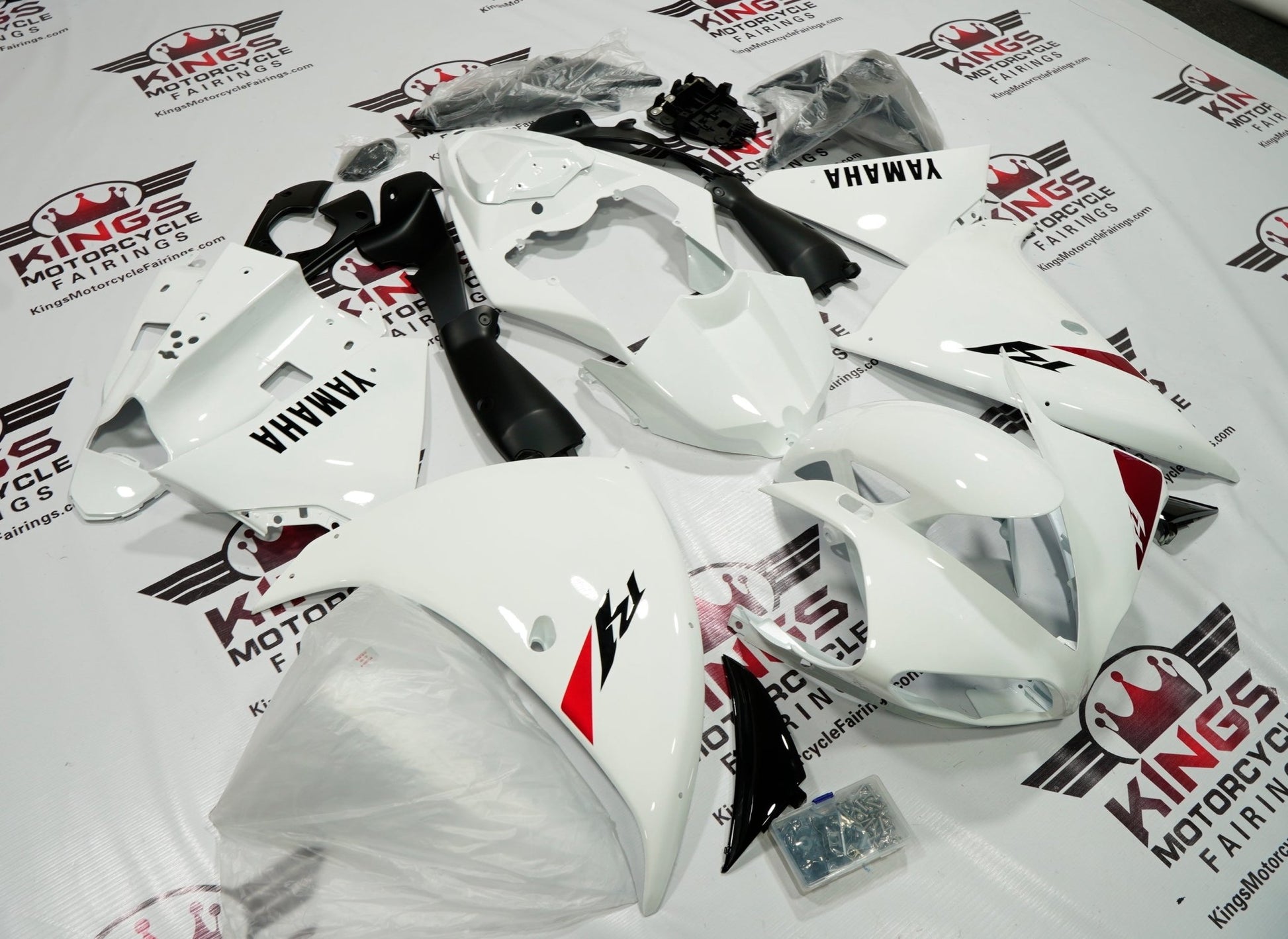 Yamaha R1 Fairings (2009-2011) White, Black, Red at KingsMotorcycleFairings.com
