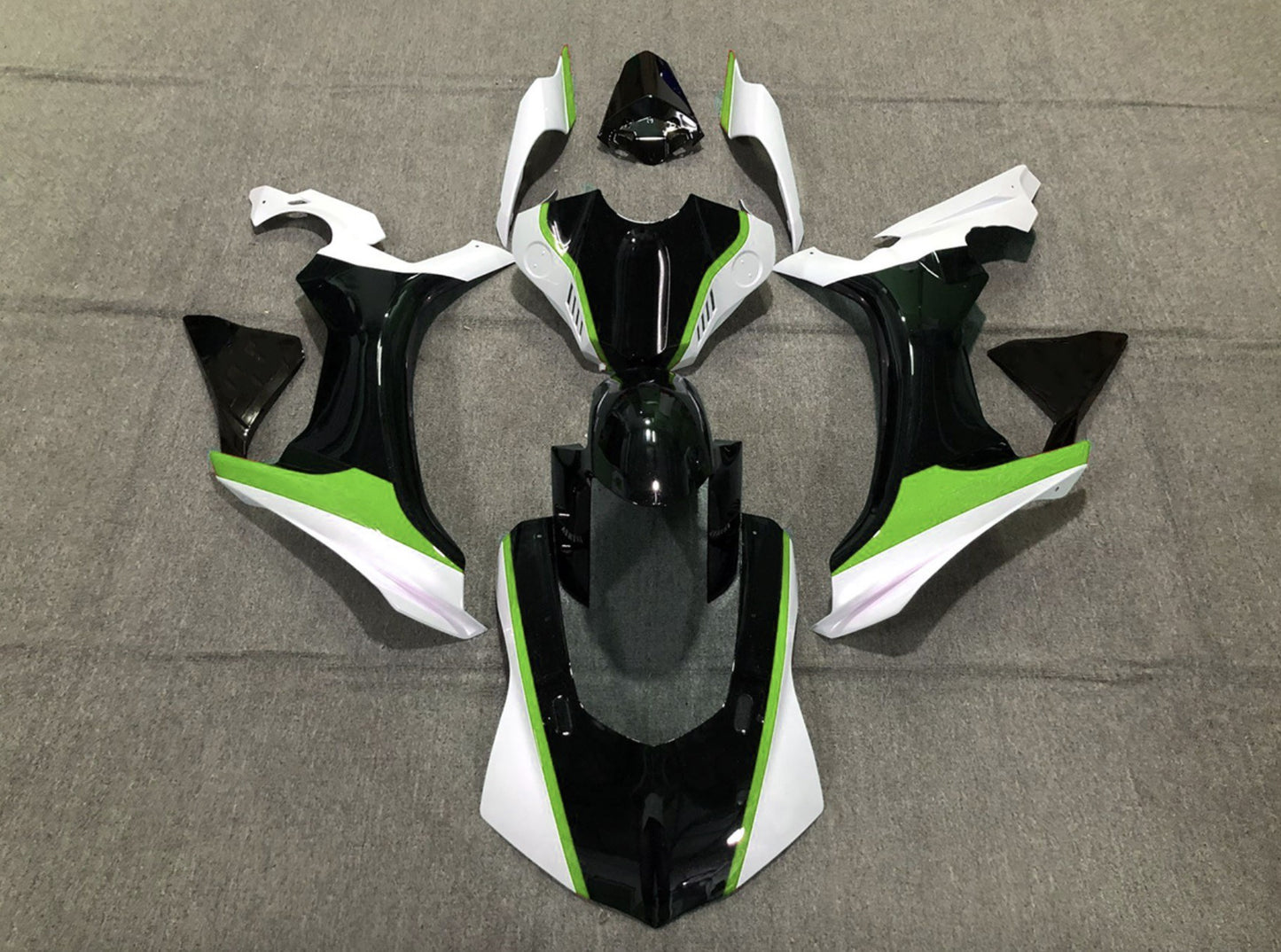 Yamaha R1 Fairings (2020-2025) Black, White, Green at KingsMotorcycleFairings.com