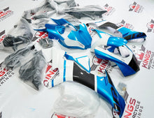 Yamaha R1 Fairings (2020-2025) Blue, White, Faux Carbon Fiber at KingsMotorcycleFairings.com
