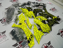 Yamaha R1 Fairings (2020-2025) Matte Black, Neon Yellow Split at KingsMotorcycleFairings.com