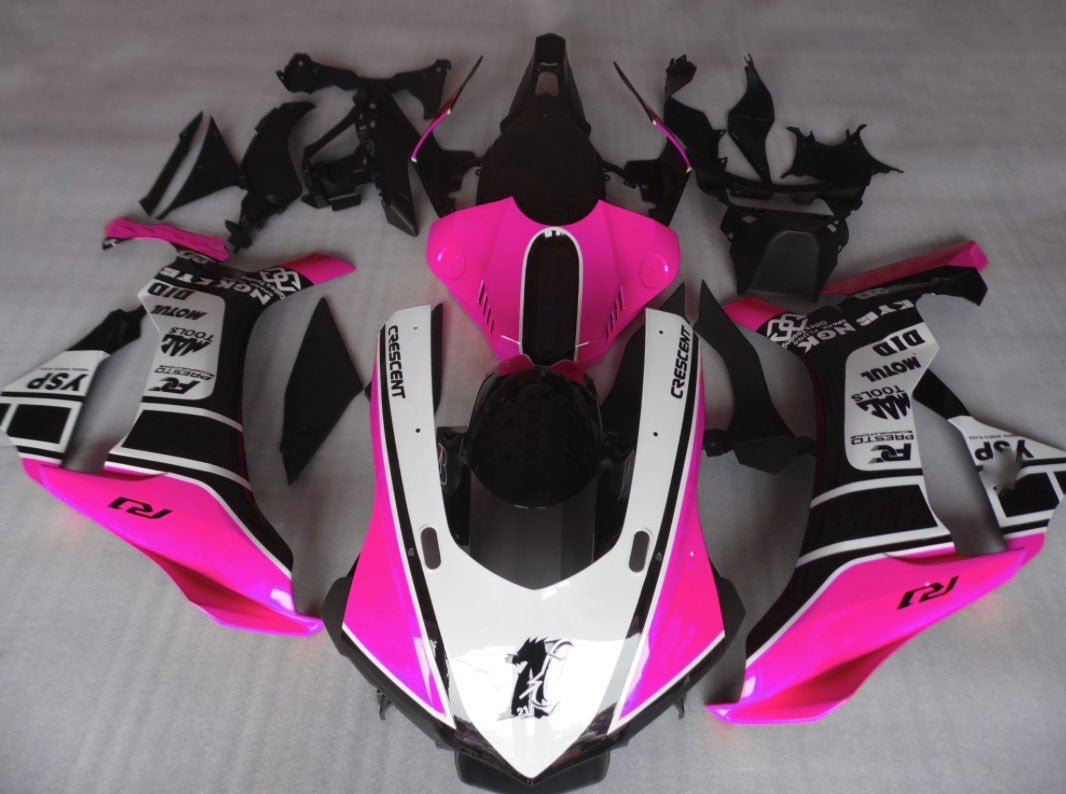 Yamaha R1 Fairings (2020-2025) Pink, White, Black at KingsMotorcycleFairings.com