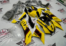 Yamaha R1 Fairings (2020-2025) Yellow, Black, Red Stripe at KingsMotorcycleFairings.com