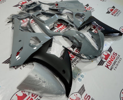 Yamaha R6 Fairing Kit (2003-2004) Nardo Gray, Matte Black at KingsMotorcycleFairings.com