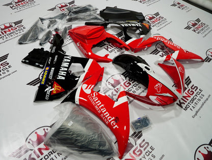 Yamaha R6 Fairing Kit (2003-2004) Red, Black, White Santander at KingsMotorcycleFairings.com