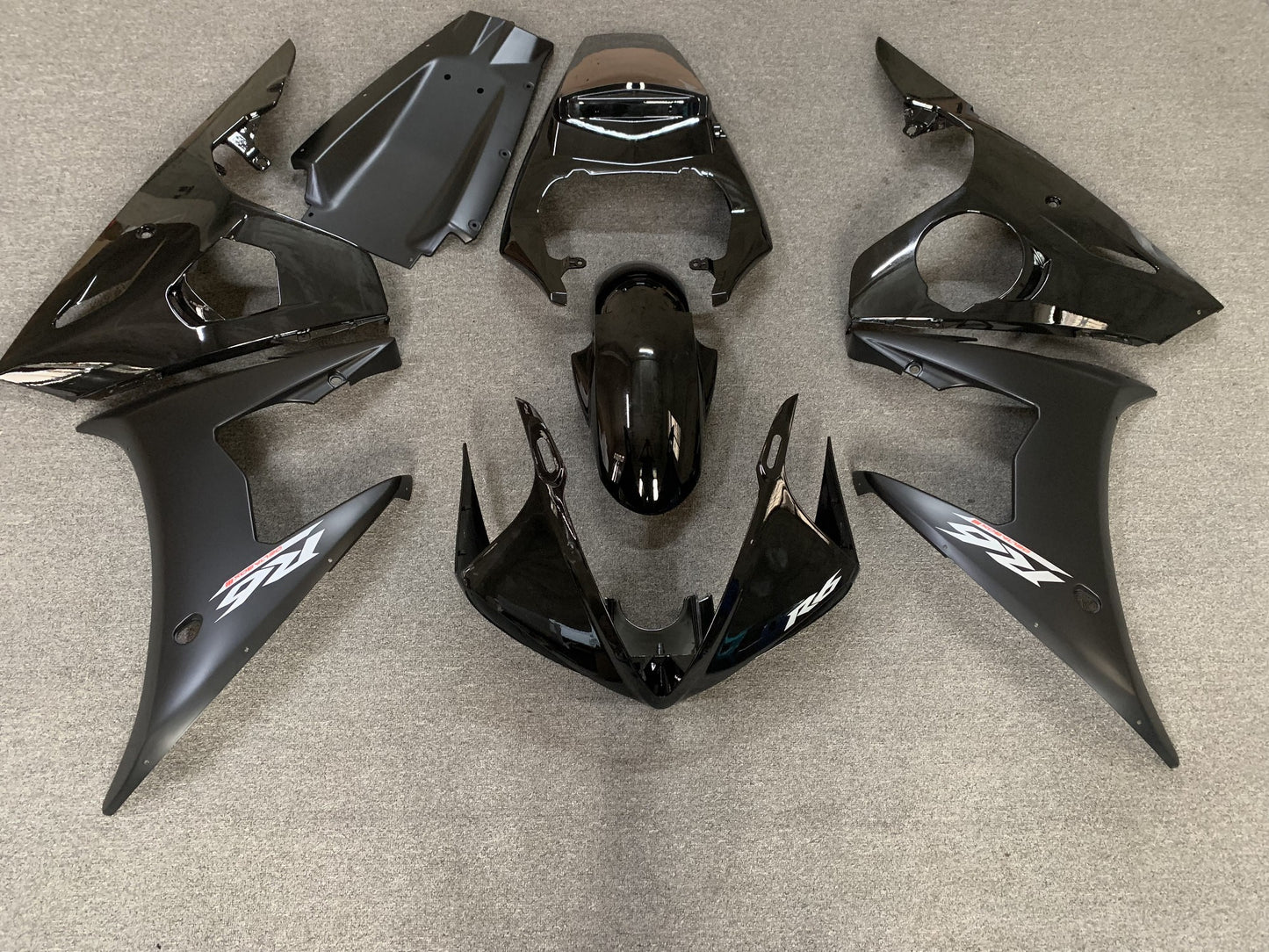 Yamaha R6 Fairings (2003-2004) Black, Matte Black at KingsMotorcycleFairings.com