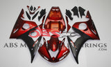 Yamaha R6 Fairings (2003-2004) Dark Candy Red, Matte Black at KingsMotorcycleFairings.com