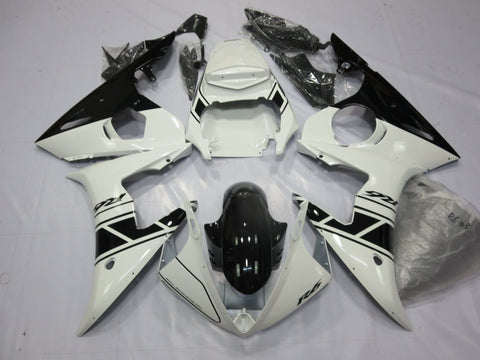 Yamaha R6 Fairings (2003-2004) White, Black at KingsMotorcycleFairings.com