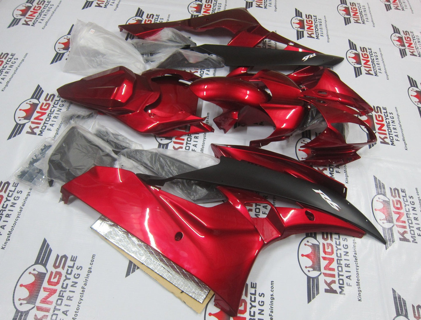 Yamaha R6 Fairings (2006-2007) Candy Red, Matte Black at KingsMotorcycleFairings.com
