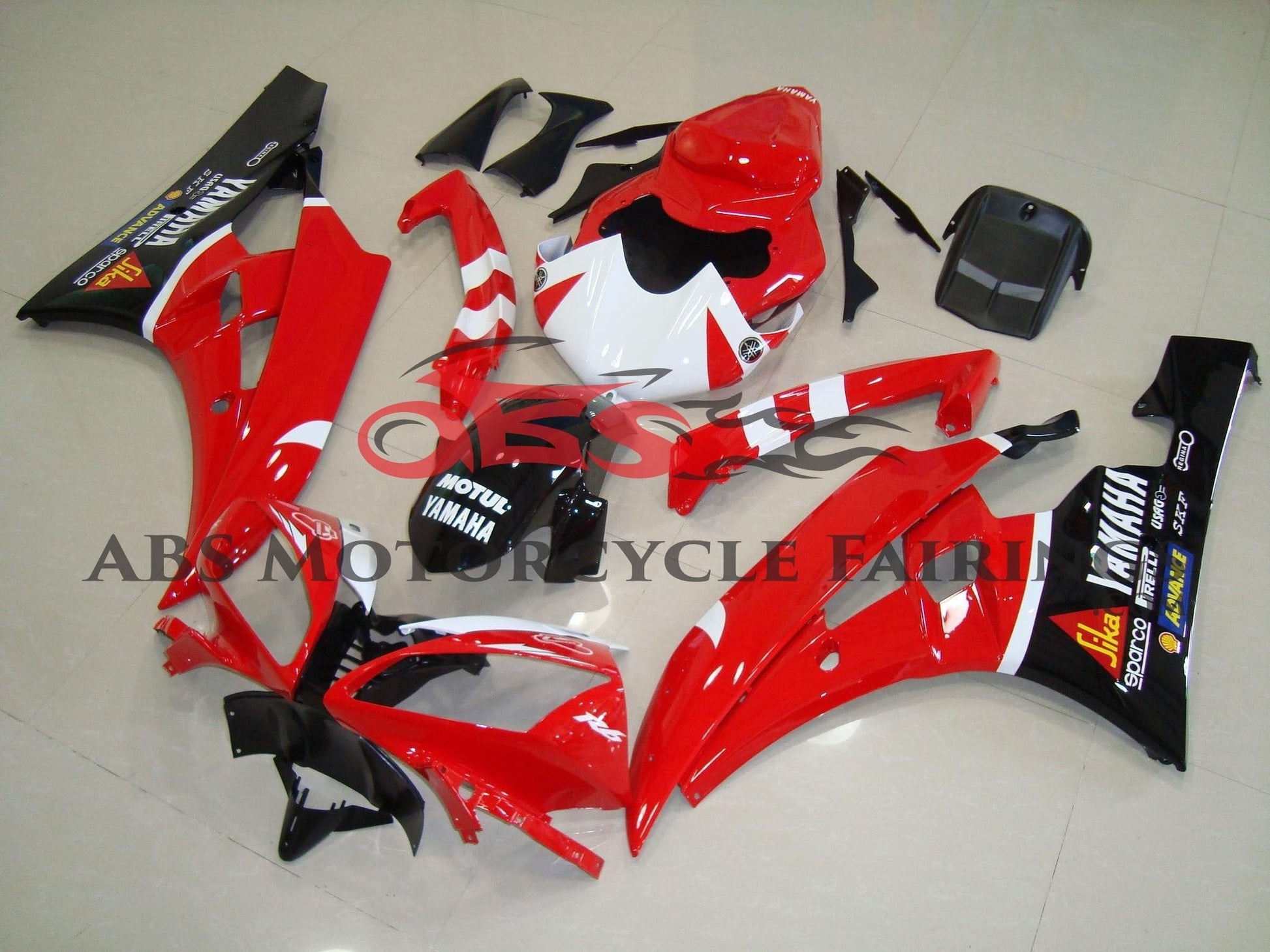 Yamaha R6 Fairings (2006-2007) Red, White, Black Sika at KingsMotorcycleFairings.com