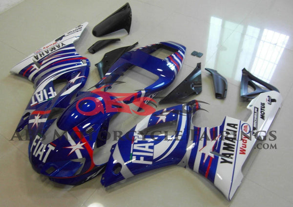 Yamaha YZF-R1 Fairings (1998-1999) Blue, Red, White Star Fiat at KingsMotorcycleFairings.com